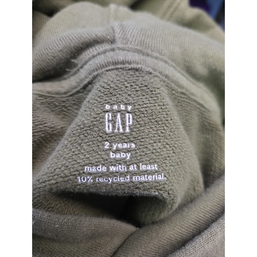 Baby Gap Athletic Hoodie Toddler 2T‎ Logo NYC Graphic Sweatshirt Army Green RARE